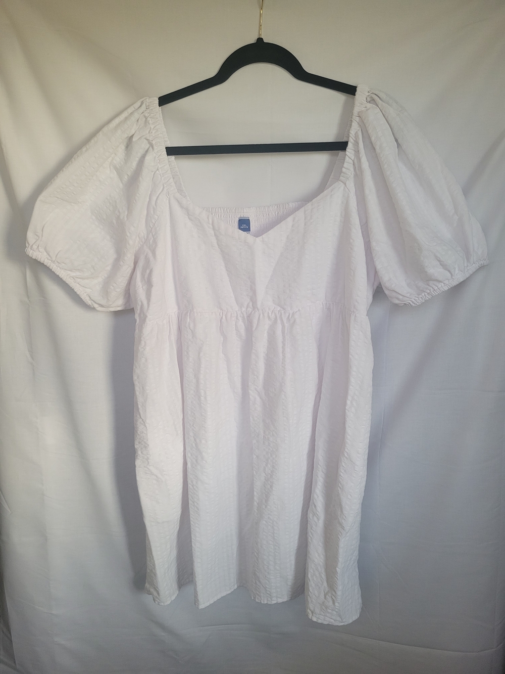 Old Navy Women's White Puff Sleeve Square Neck Petite Mini Dress